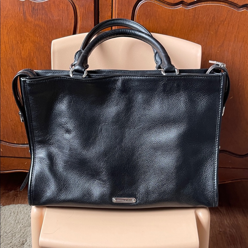 Rebecca Minkoff Black Leather Top-Handle Shoulder Bag